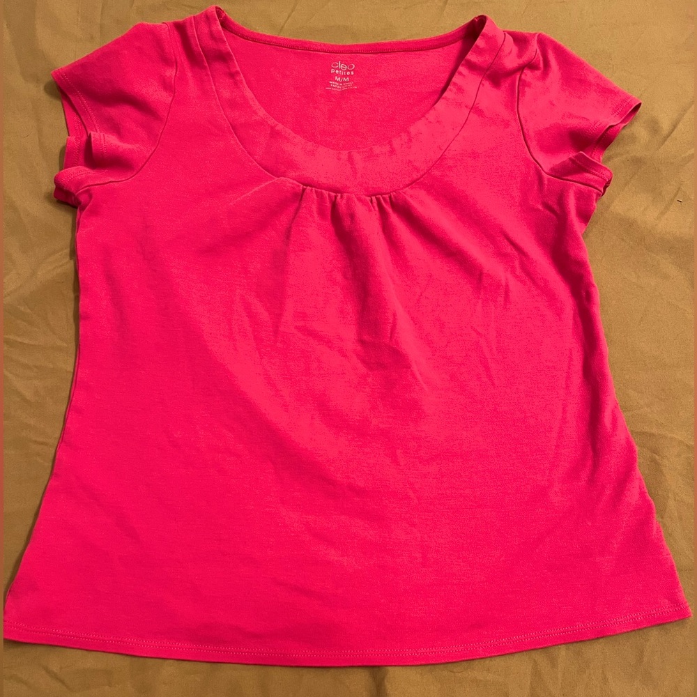 Pink sinched flare shirt